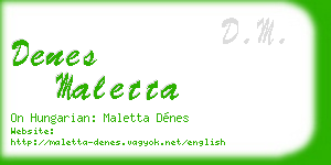 denes maletta business card